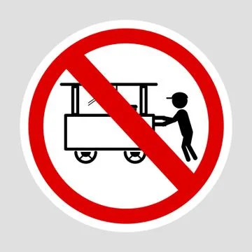 Simple Vector sign, Do Not Selling with Cart at this area, at gray background Stock-Illustration