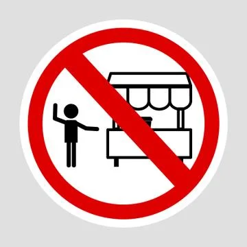 Simple Vector sign, Do Not Selling with Cart at this area, at gray background Stock-Illustration