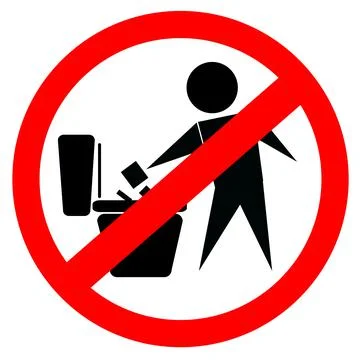 Simple Vector Sign Do Not litter at Toilet Stock Illustration