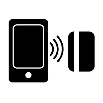 Simple Vector Sign NFC, Near Field Communication at Credit of Debit Card Stock Illustration