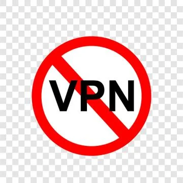 Simple Vector sign no VPN, Virtual Private Network, at transparent effect bac Stock Illustration