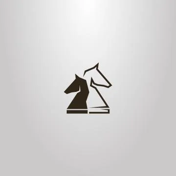 Simple vector sign of two chess knight pieces	 Stock Illustration