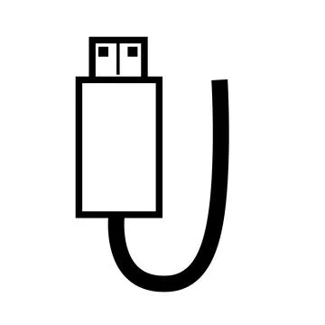 Simple Vector Sign, USB Cable Stock Illustration
