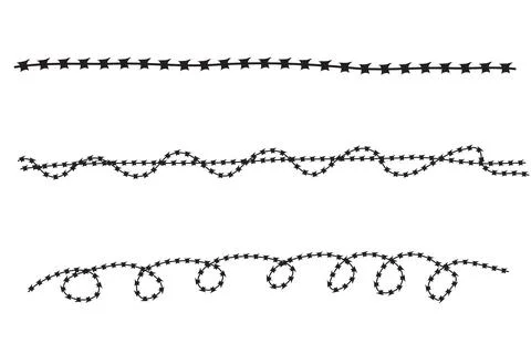 Simple Vector Silhouette Barricade from, Barbed Wire, Suitable Illustration f Stock Illustration