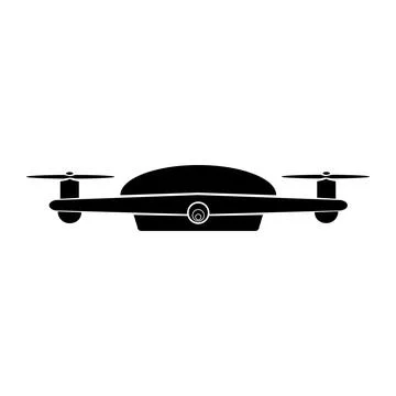 Simple Vector Silhouette of Drone, isolated on white background Stock Illustration
