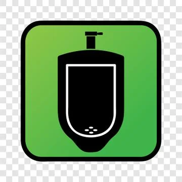 Simple Vector, Silhouette Icon Stye of urinoir, public restroom, inside of gr Stock Illustration