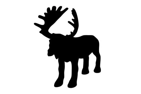 Simple vector silhouette moose or big deer, isolated on white Stock Illustration