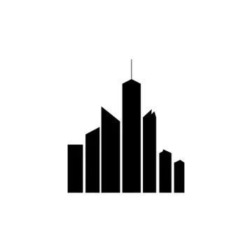 Simple vector silhouette of skyscrapers Stock Illustration