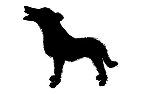 Simple Vector Silhouette of Standing Fox Stock Illustration