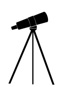 Simple Vector Silhouette of Telescope Stock Illustration