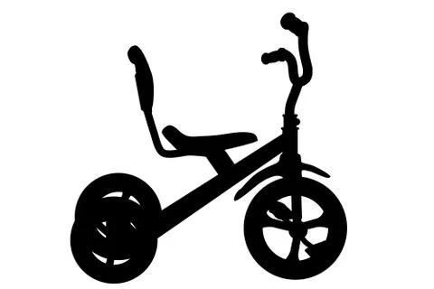 Simple Vector Silhouette Tricycle Stock Illustration