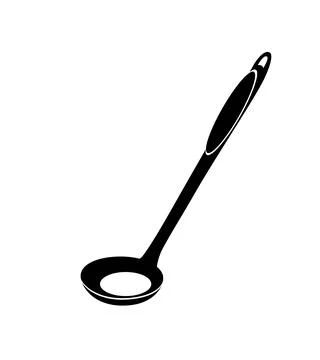 Simple vector silhouette vegetable scoop, snip, isolated on white Stock Illustration