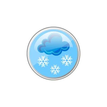 Simple vector simple round icon of cloud and snowflake 스톡 일러스트