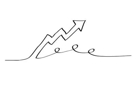 Simple vector single line black raise graphic chart Stock Illustration