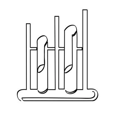 Simple vector sketch angklung single one line art, continuous Stock Illustration