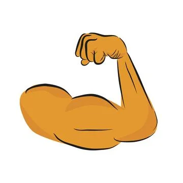 Simple Vector Sketch Arm of Muscle Man, Isolated on White Illustrazione stock