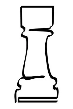 Simple vector sketch chess rock single one line art, continuous Stock Illustration
