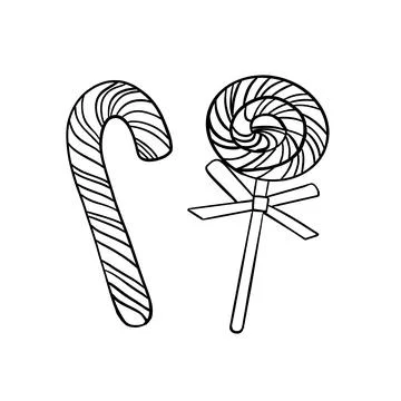 Simple vector sketch of Christmas sweets Stock Illustration