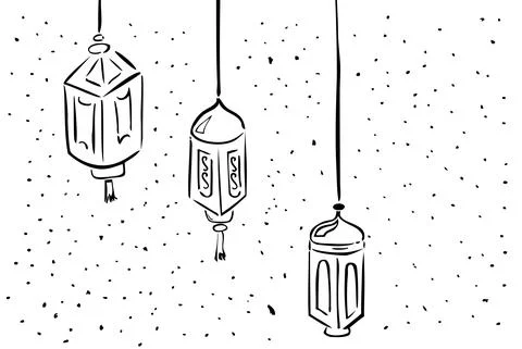 Simple Vector Sketch Hand Draw sketch of three model Lantern and star Stock Illustration