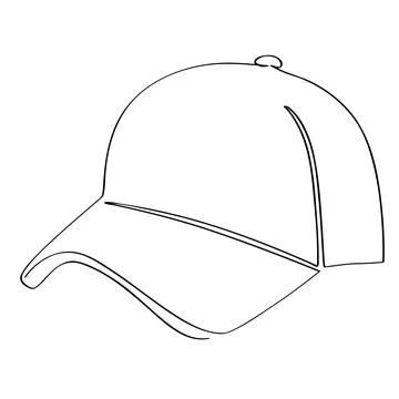 Simple vector sketch hat single one line art, continuous Stock Illustration