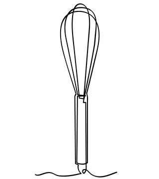 Simple vector sketch manual mixer, single one line art, continuous Stock Illustration