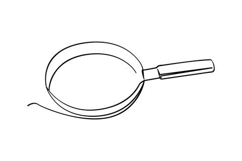 Simple vector sketch pan single one line art, continuous Stock Illustration