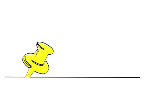 Simple vector sketch push pin single one line art, continuous Stock Illustration