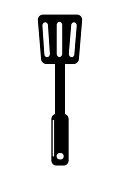 Simple vector spatula, silhouette isolated on white Stock Illustration
