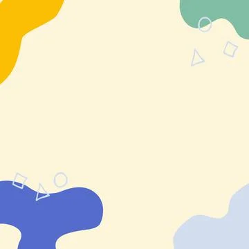 Simple Vector Square Background, Memphis Style, Orange, Brown, Pink, Yellow,  Stock Illustration