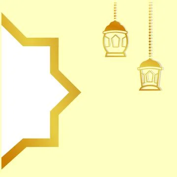 Simple Vector, Square Golden Blank Element Design or Template for Ramadan Kar Stock Illustration