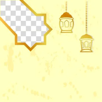 Simple Vector, Square Golden Blank Element Design or Template for Ramadan Kar Stock Illustration