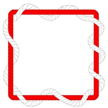Simple Vector, Square Shape, from 2 Red and WhiteRope, for 17 August Event, I Stock Illustration