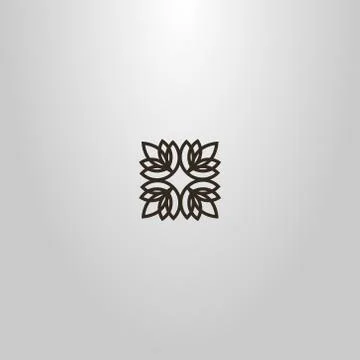 Simple vector square sign of a flower or plant Stock Illustration