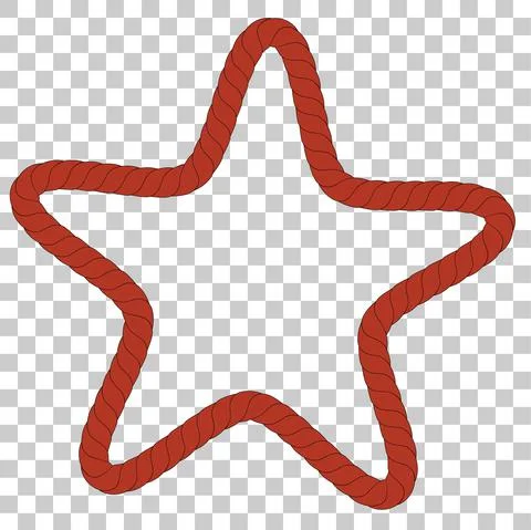 Simple Vector star frame from brown rope for your element design Illustrazione stock