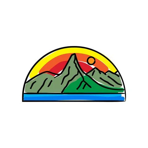 Simple vector of Stetind Norway's National Mountain Stock Illustration