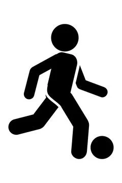 Simple Vector Stick man, stickman soccer, football, foot,ball, Isolated on wh 스톡 일러스트