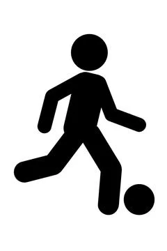 Simple Vector Stick man, stickman soccer, football, foot,ball, Isolated on wh 스톡 일러스트