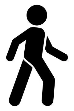 Simple Vector Stick man Walking, Sport Cardio Isolated on white Illustrazione stock