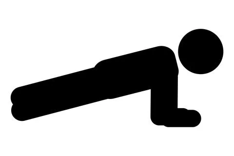 Simple Vector Stick man Workout plank, Isolated on white 스톡 일러스트