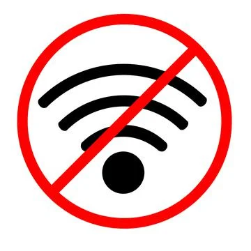 Simple Vector Sticker or sign for No Wireless Internet Connection Stock Illustration