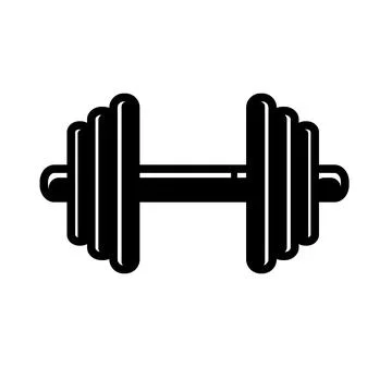 Simple Vector Symbol of dumbell, isolated on white Stock Illustration