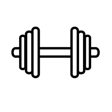 Simple Vector Symbol of dumbell, isolated on white Stock Illustration