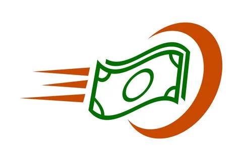 Simple Vector Symbol Fast Payment or money Delivery, Isolated on White Illustrazione stock