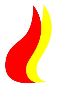 Simple Vector Symbol, Fire or Spirit Related, Red and Yellow Stock Illustration