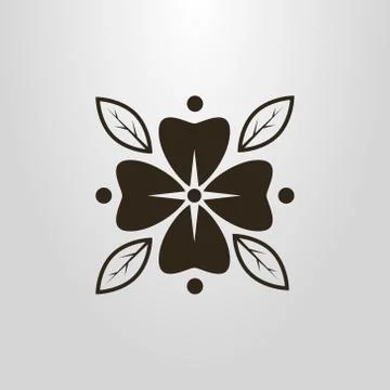 Simple vector symbol of flower with petals  Stock-Illustration