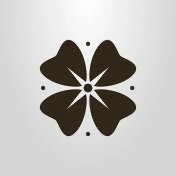 Simple vector symbol of four-leaf flower  Stock Illustration