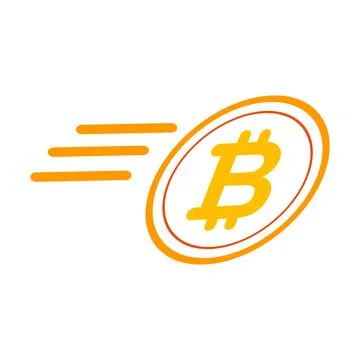 Simple Vector Symbol illustration fast raising bitcoin at white background Stock Illustration