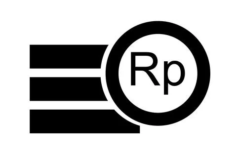 Simple Vector Symbol, Stack of Rupiah Coin, Isolated on White Illustrazione stock