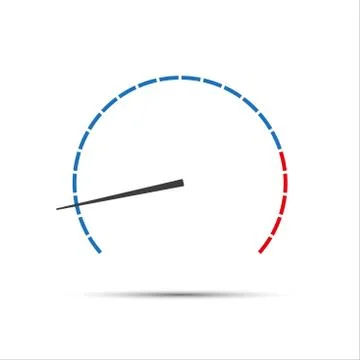 Simple vector tachometer with indicator,  speedometer icon Stock Illustration