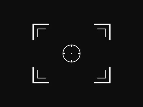 Simple vector target aim, focus lens icon template, logo, camera frame or photo Stock Illustration